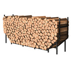 6FT Firewood Rack - Heavy Duty Outdoor/Indoor Log Holder & Wood Stacking Organizer, Black
