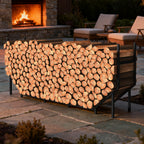 6FT Firewood Rack - Heavy Duty Outdoor/Indoor Log Holder & Wood Stacking Organizer, Black