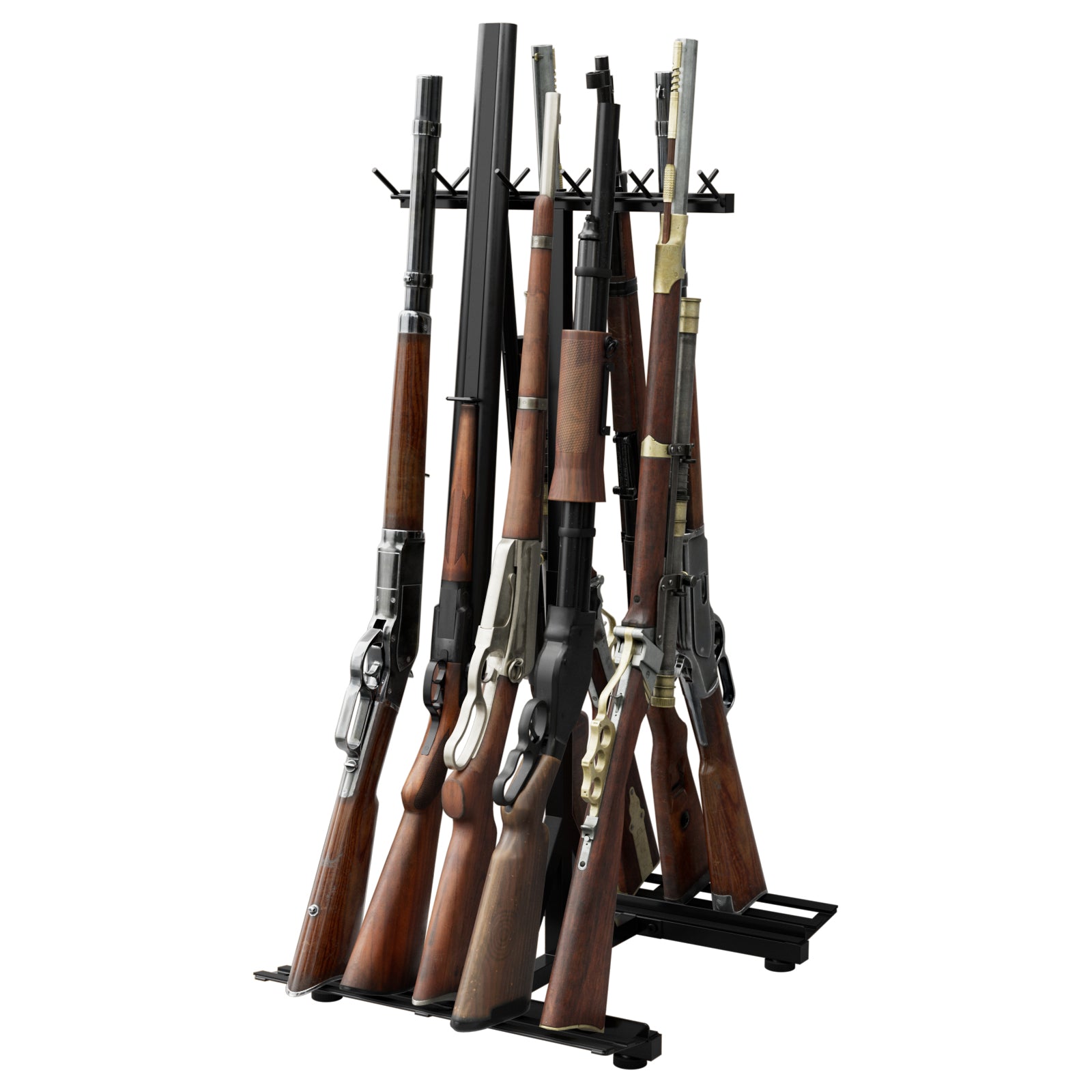 9-Slot Vertical Rifle Stand Rack with Soft Padding