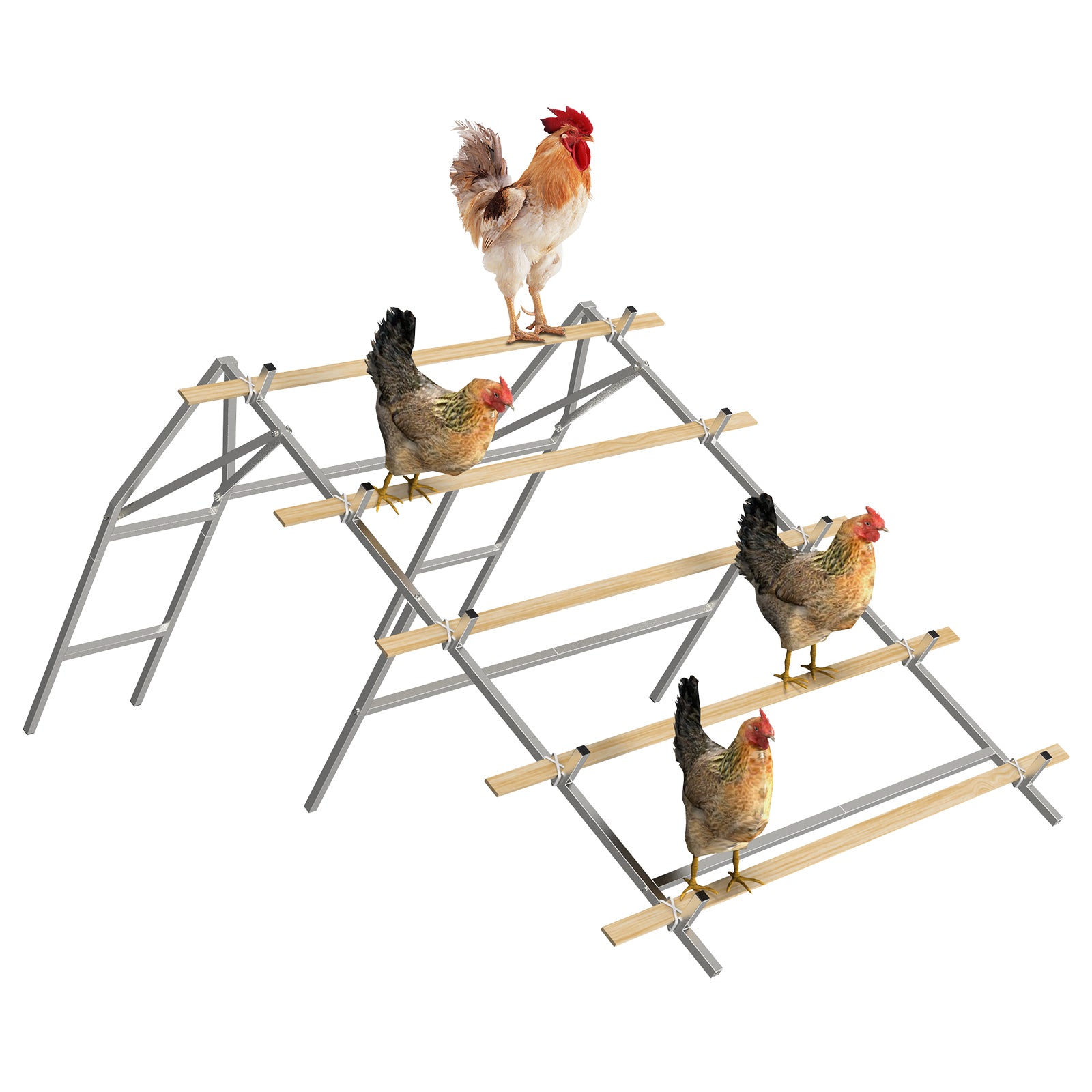 Metal Chicken Roosting Bar Ladder for Coop with 20 Ties