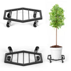 2-Pack Heavy Duty Metal Plant Caddy with 360° Wheels