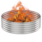 Large Round Galvanized Fire Pit Ring & Garden Planter