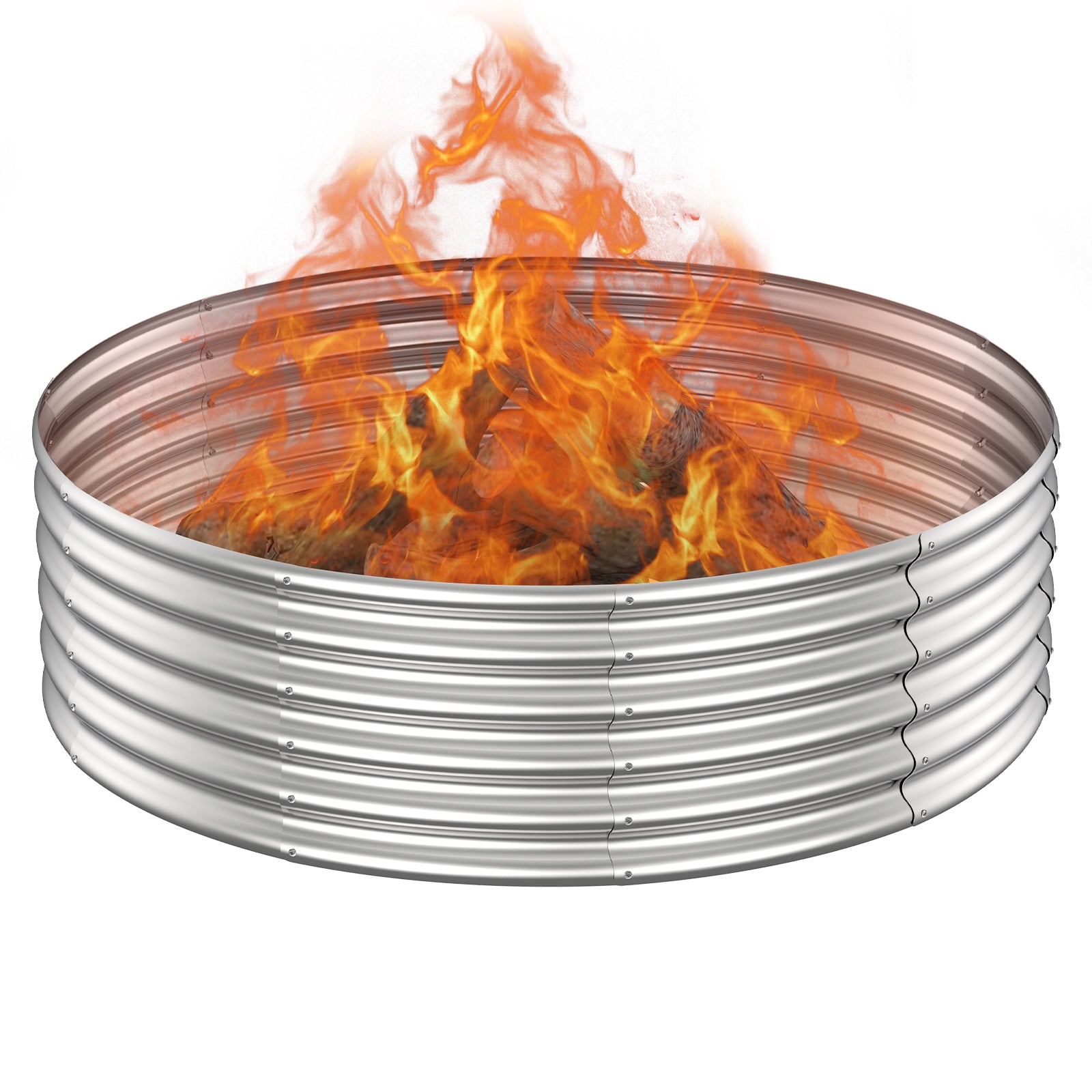 Large Round Galvanized Fire Pit Ring & Garden Planter