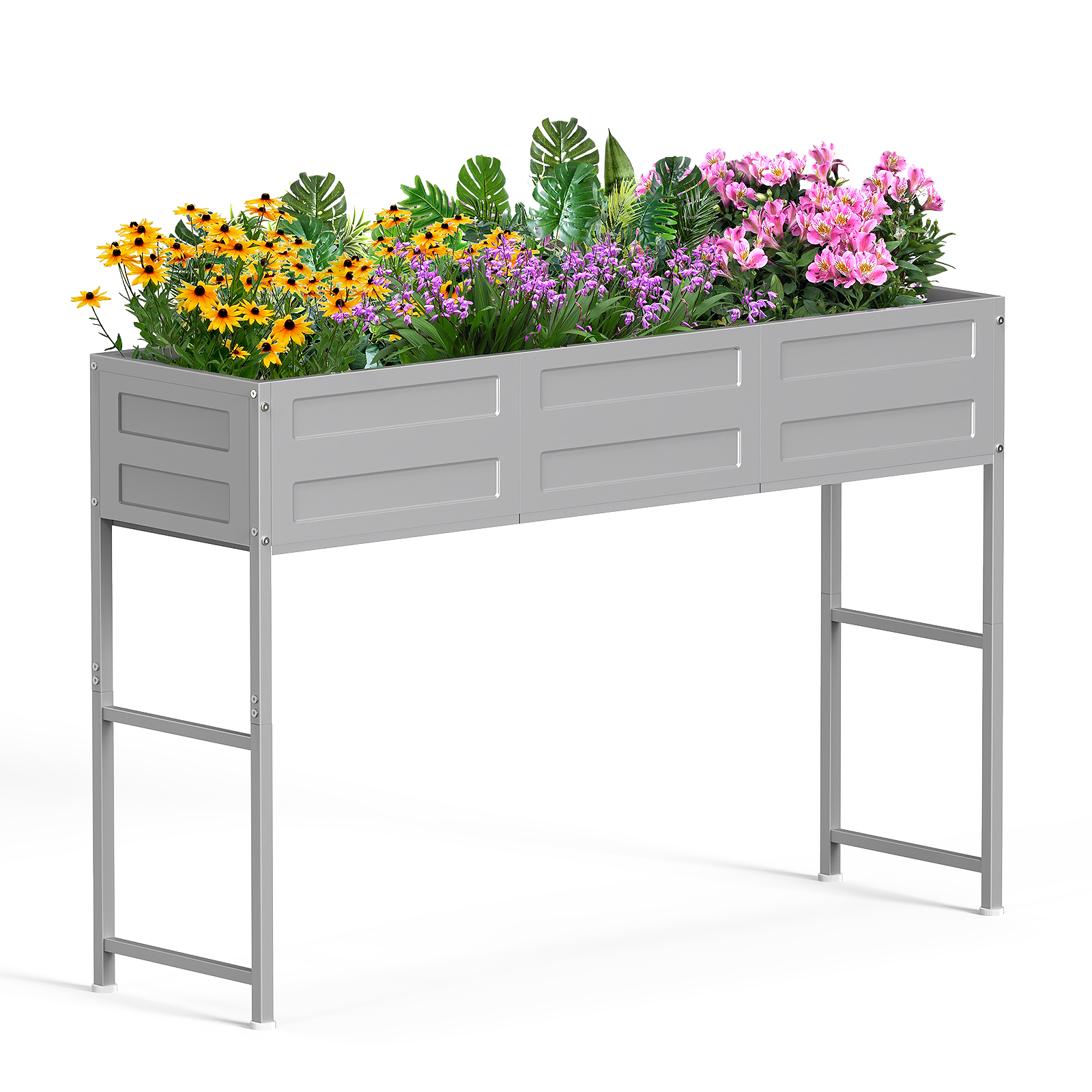 Large Rectangular Metal Raised Garden Bed for Vegetables