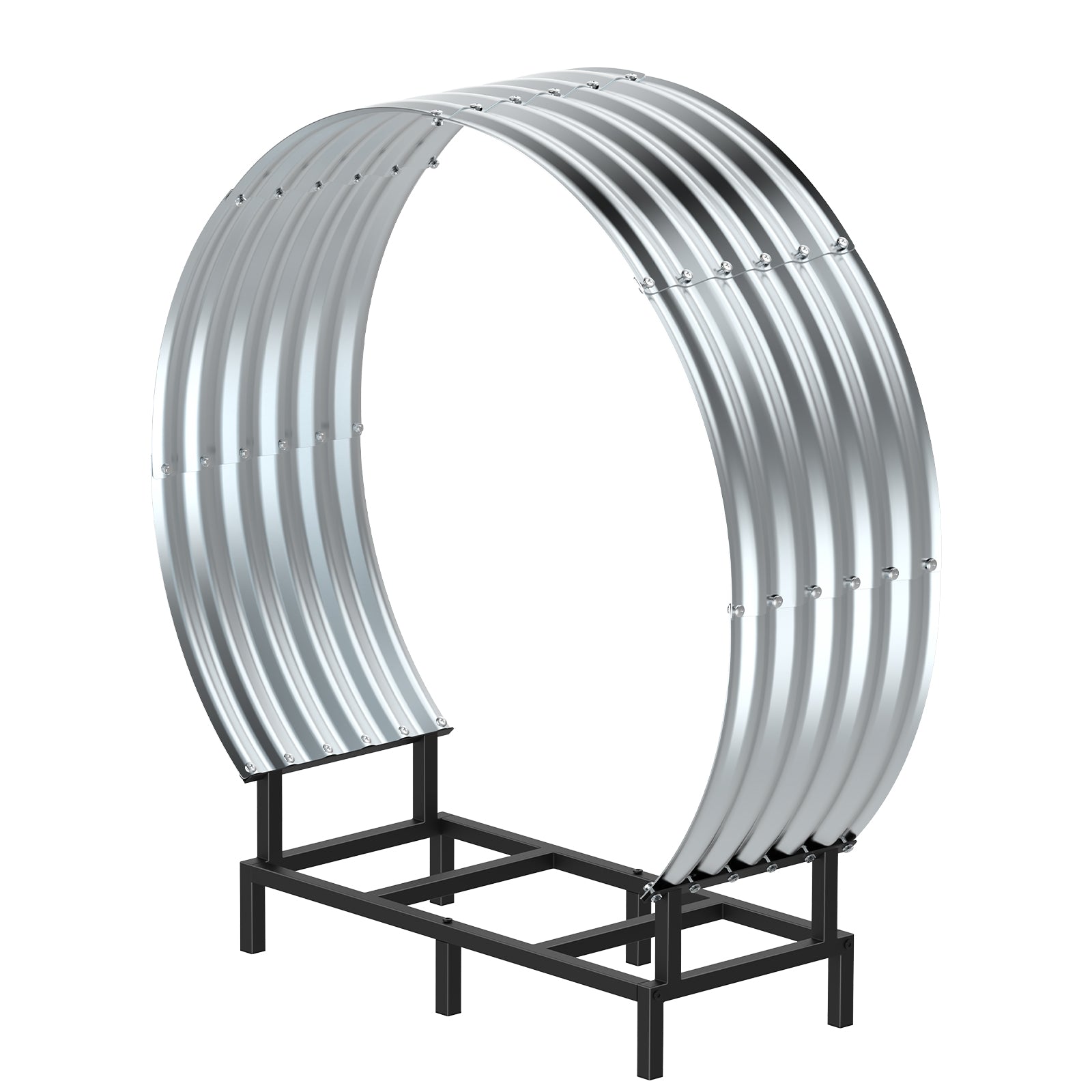 Circular Metal Firewood Rack for Outdoor Storage