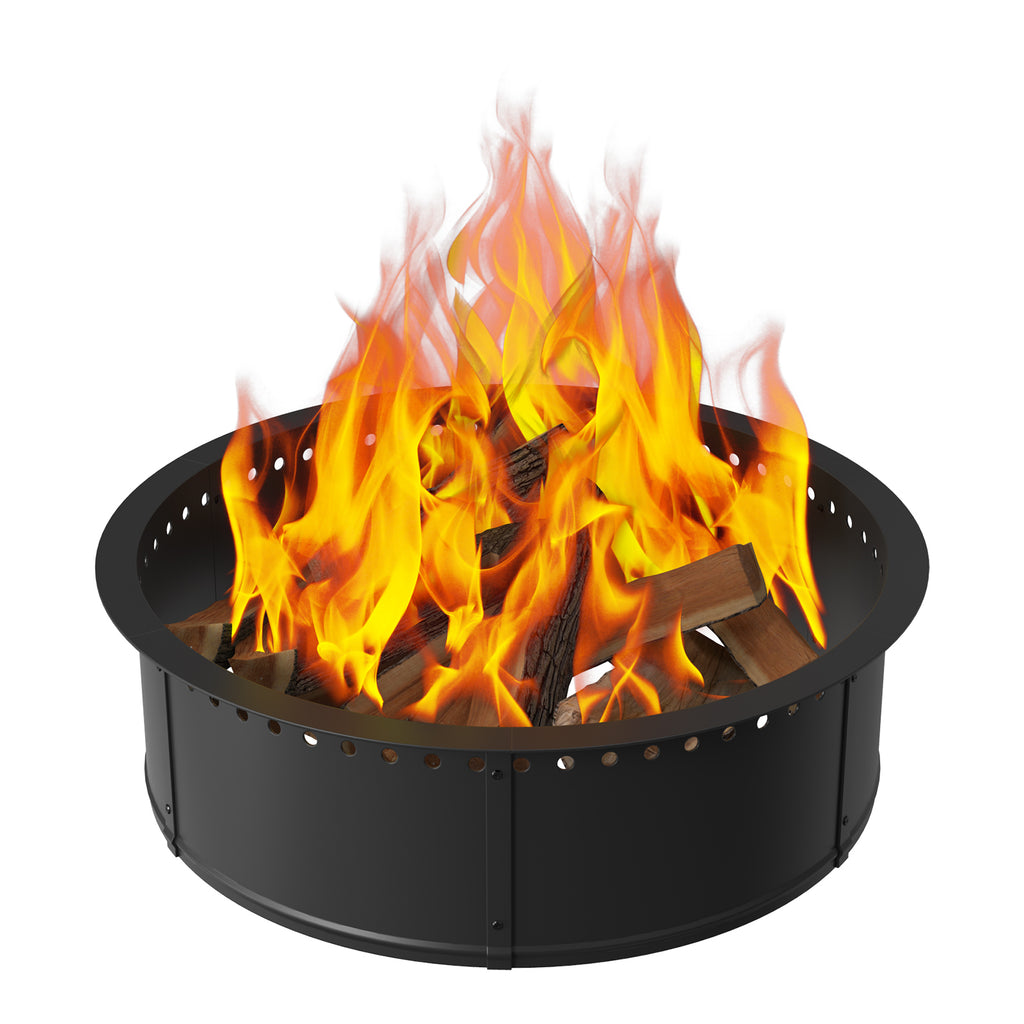 33-Inch Smokeless Fire Pit Ring with Ventilation Holes