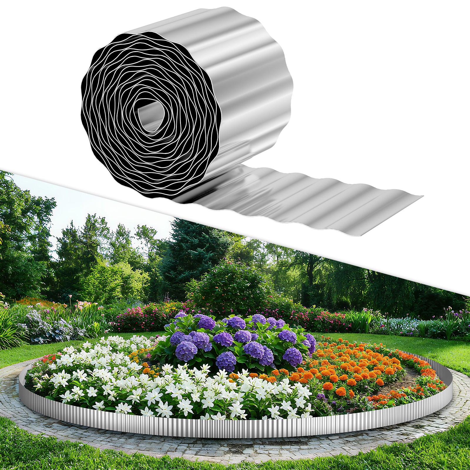 Flexible Corrugated Metal Garden Edging Border