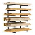 6-Level Wall-Mounted Lumber Rack - Vertical Wood Storage Organizer for Indoor and Outdoor Workshop