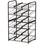 Stackable Can Organizer Rack, 2-Pack Brown Pantry Can Storage Dispensers, Holds 36 Cans Total