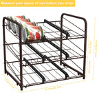 Stackable Can Organizer Rack, 2-Pack Brown Pantry Can Storage Dispensers, Holds 36 Cans Total