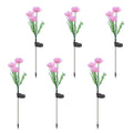 Set of 6 Solar Flower Pathway Lights - Waterproof LED Garden Stake Lights with Realistic Flower Design£¬Yellow/pink/red