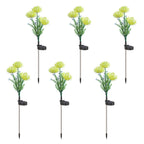 Set of 6 Solar Flower Pathway Lights - Waterproof LED Garden Stake Lights with Realistic Flower Design£¬Yellow/pink/red