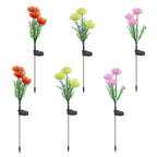 Set of 6 Solar Flower Pathway Lights - Waterproof LED Garden Stake Lights with Realistic Flower Design£¬Yellow/pink/red