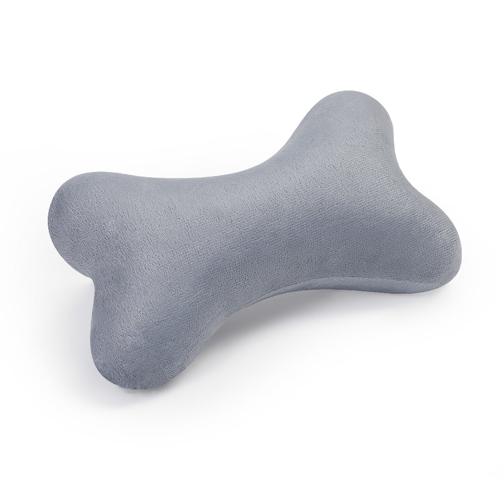 Bone Shaped Memory Foam Car Neck Pillow, Ergonomic Plush Cervical Support Headrest Pillow for Car Truck Bus Office Chair Sofa, Comfort Travel Neck Pillow for Long Driving Road Trips Airport Commuters Truck Drivers, Brown/Beige/Blue/Gray