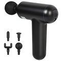Mini Deep Tissue Massage Gun, 6-Speed Percussion Muscle Massager with 4 Heads, Black