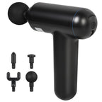 Mini Deep Tissue Massage Gun, 6-Speed Percussion Muscle Massager with 4 Heads, Black