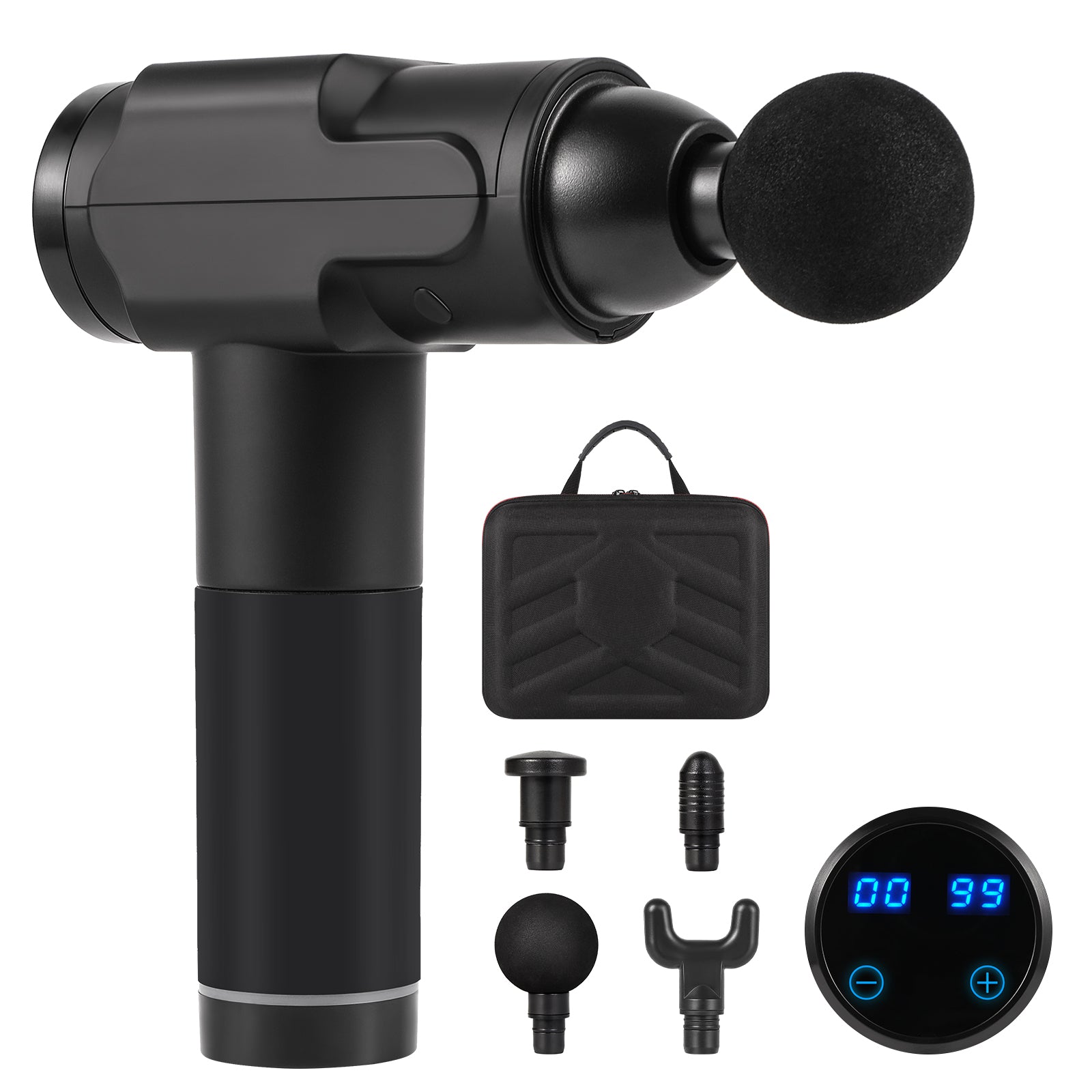 Deep Tissue Massage Gun with 4 Heads - Portable Percussion Muscle Massager for Pain Relief