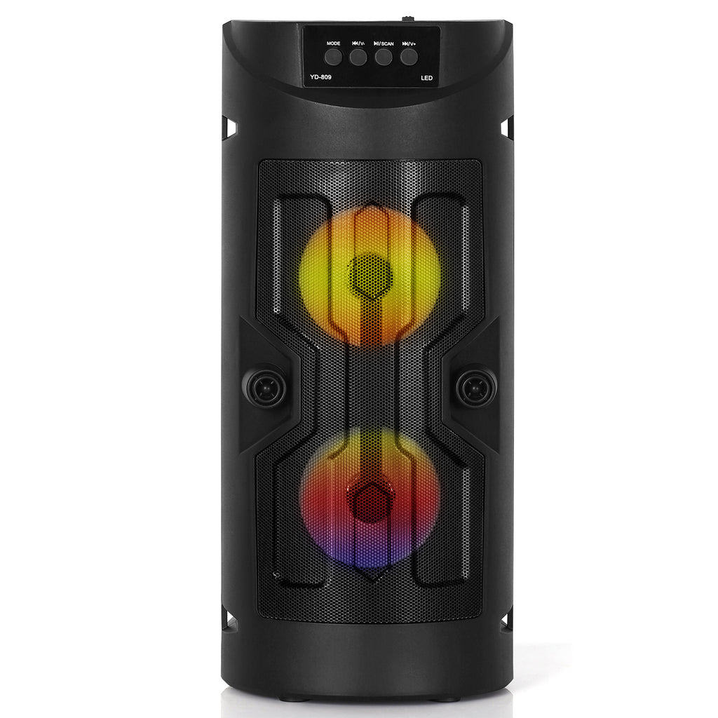 Wireless Bluetooth Karaoke Speaker - Red Dual-Speaker System with Microphone