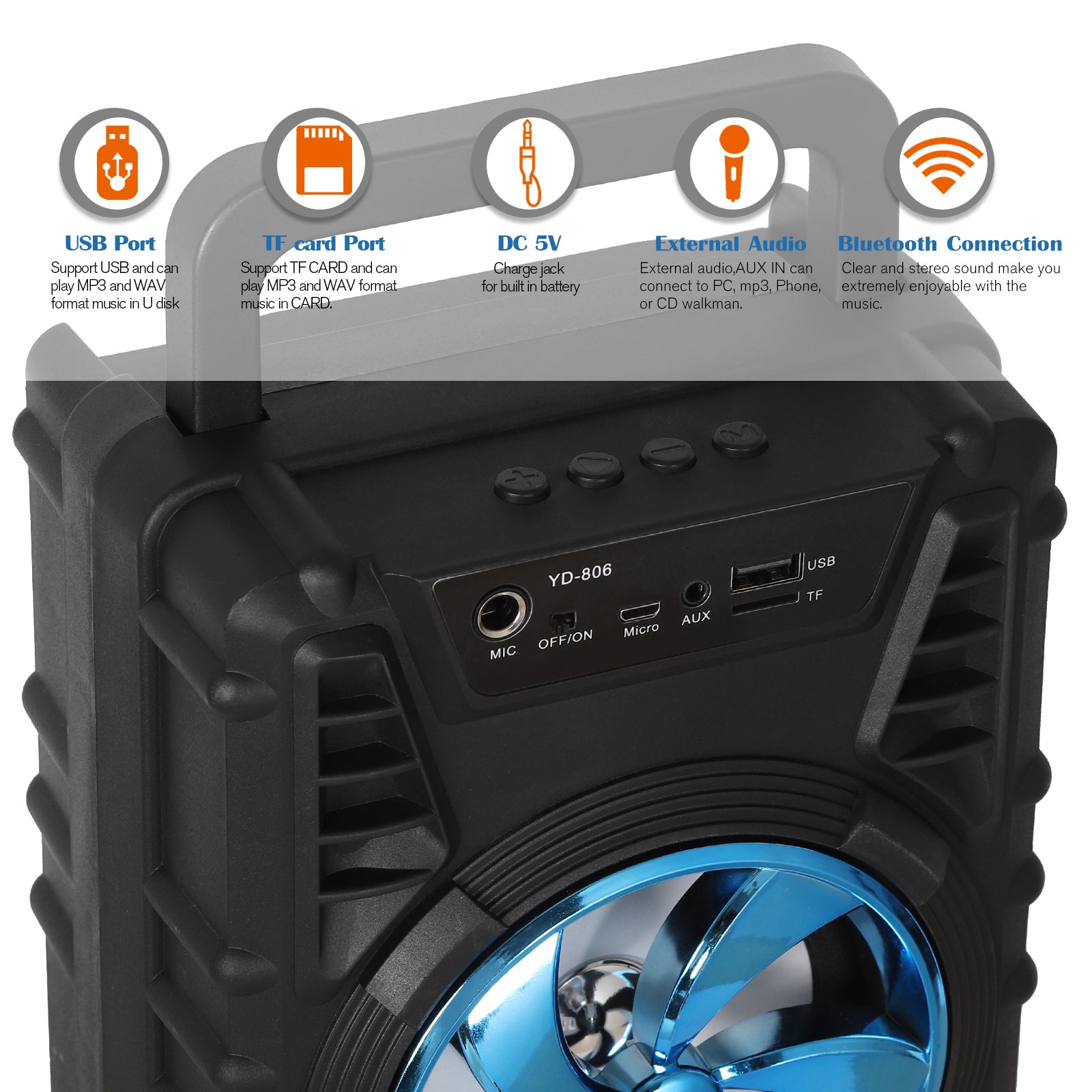 Bluetooth dual-speaker speaker with microphone, Bluetooth Dual-Speaker Speaker