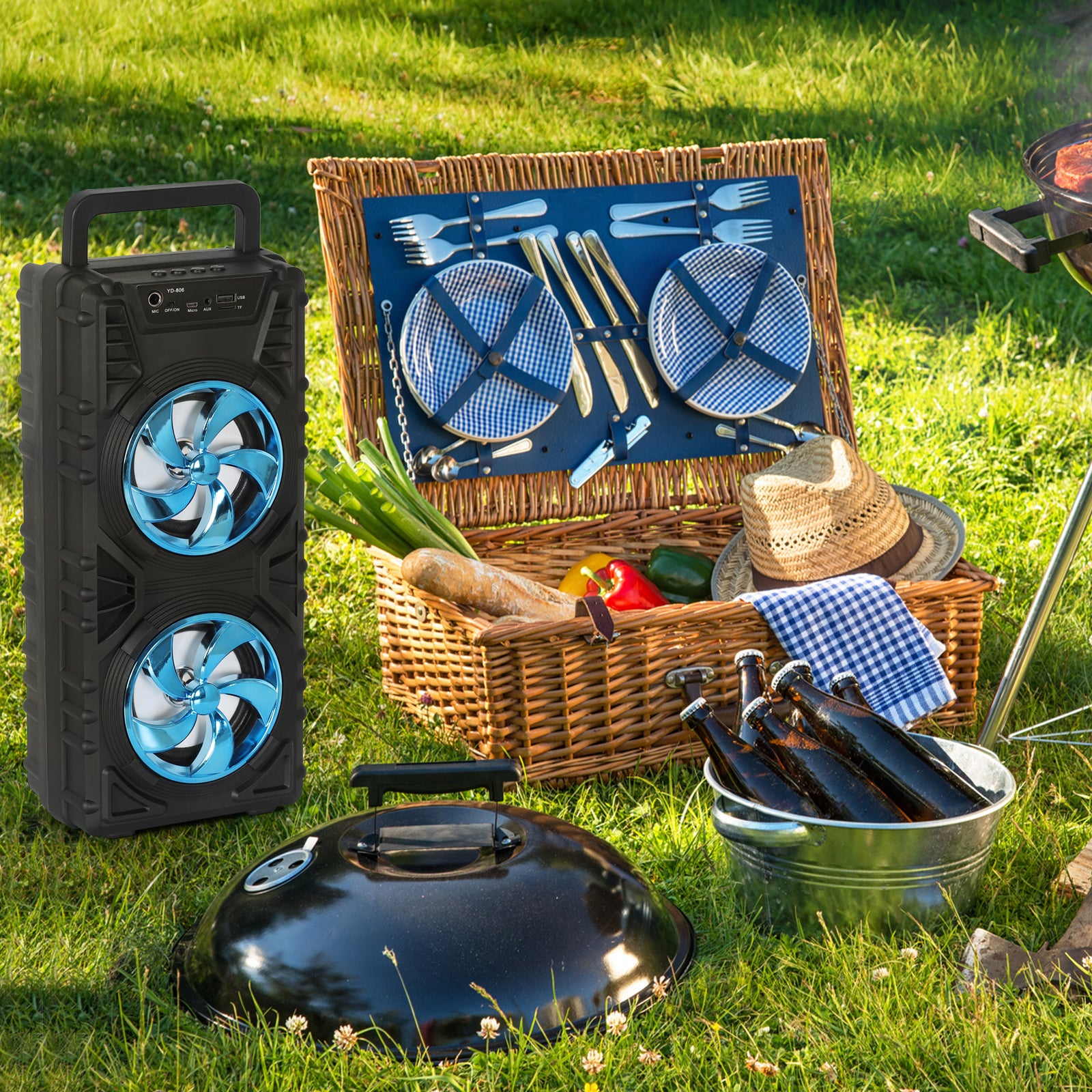 Bluetooth dual-speaker speaker with microphone, Bluetooth Dual-Speaker Speaker