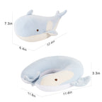 2-in-1 Deformable Sperm Whale Travel Neck Pillow, Pink, U-Shaped for Airplane & Car Support