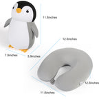 2-in-1 Deformable Sperm Whale Travel Neck Pillow, Pink, U-Shaped for Airplane & Car Support