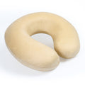 Beige Memory Foam Travel Neck Pillow - Soft U-Shaped Support Pillow for Airplane & Car