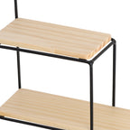 Modern Minimalist Wall Shelf - Black Metal & Wood House-Shaped Floating Organizer