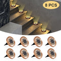 8 Pack Solar In-Ground Lights, Bronze 8-LED Waterproof Disc Lights, Auto On/Off Solar Landscape Lights for Pathway, Yard, Patio, Walkway