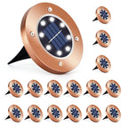 16 Pack Solar Lights Outdoor, 8LED Solar Ground Lights, Pathway Solar Garden Lights Landscape Lighting, In Ground Lights for Pathway, Patio, Lawn, Deck, Driveway, Walkway (Cool White)