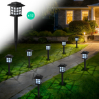 12-Pack Solar Pathway Lights, Waterproof Cold White LED Walkway Lamps for Yard, Driveway & Patio