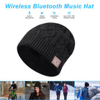 Washable Bluetooth 5.1 Beanie with Buttons Control, Fleece Lined Warm Knitted Music Hat, HiFi Stereo Bluetooth Headphone Hat with Mic for Call, Winter Outdoor Ski Jogging Hat