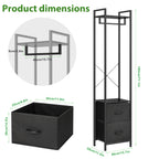 Heavy Duty Garment Rack (3 Tiers) - Freestanding Clothing Rack with 2 Fabric Drawers & Storage Shelves