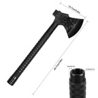 Multitool Camping Survival Axe, 18" Tactical Hatchet with Hammer, Compass, Knife, Flint, Whistle, Portable Emergency Tool for Hiking, Backpacking & Hunting