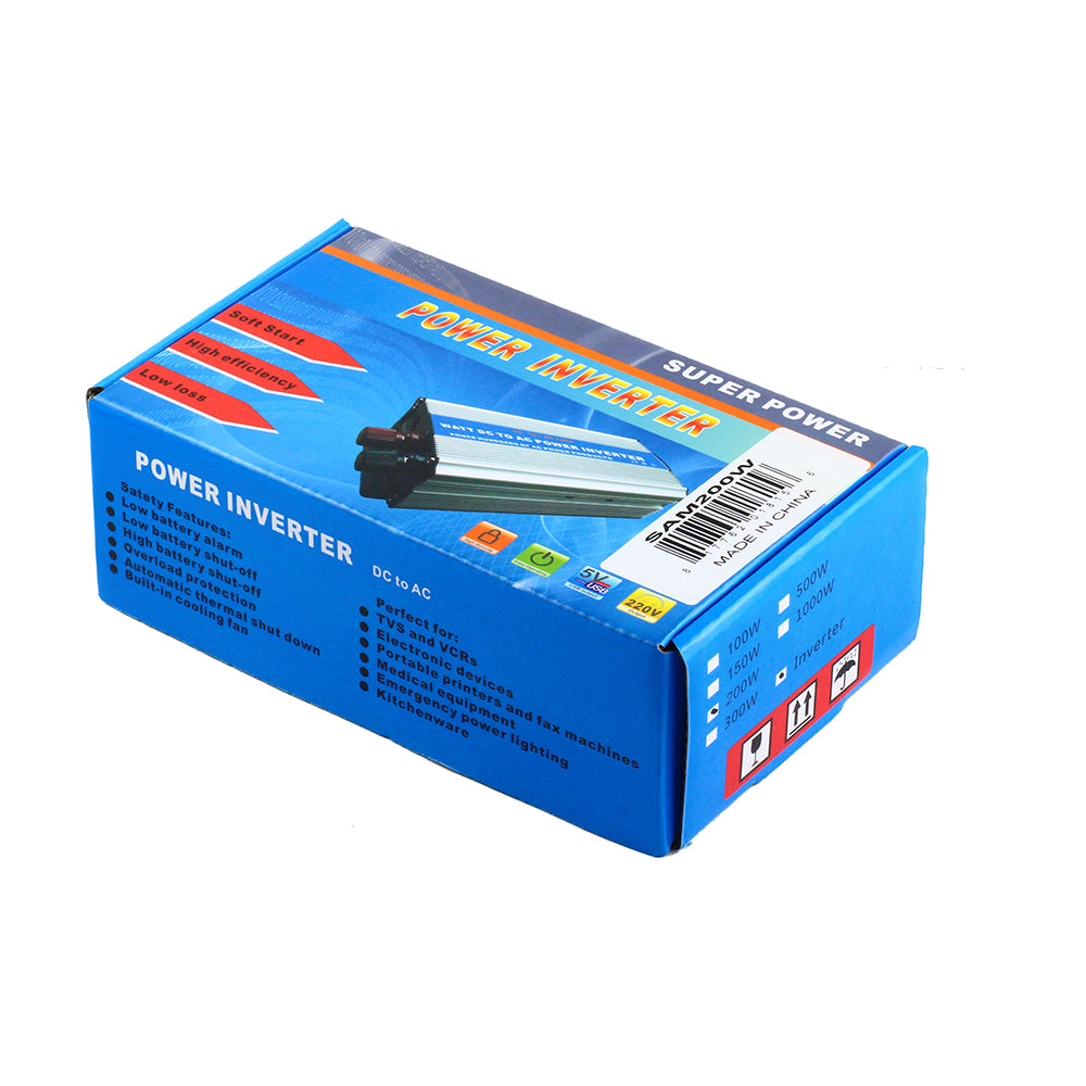 200W Car Power Inverter, DC 12V to 110V AC Car Converter with USB Port, Car Charger Adapter for Vehicles, Camping, Road Trips