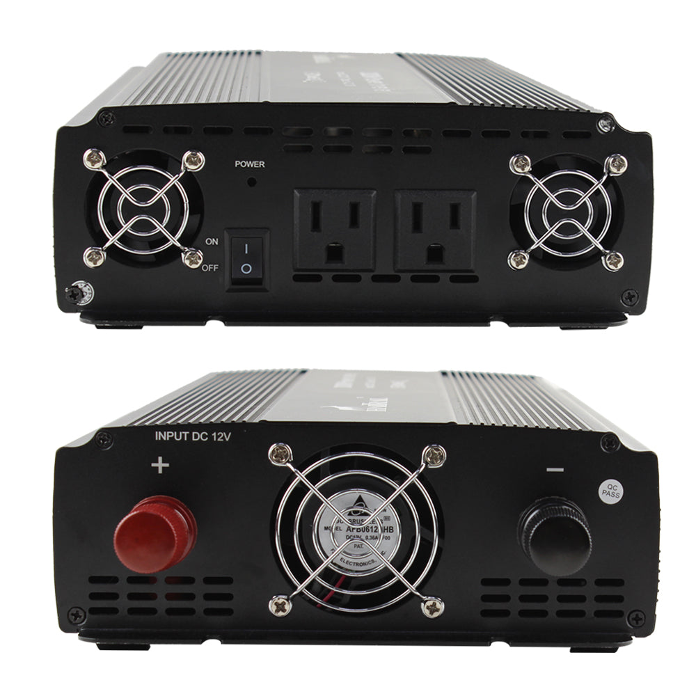 3000W Modified Wave Inverter with 2 Clamps, Portable Car Inverter, DC 12V Power Converter, Output Voltage AC 110V, Suitable for Outdoor Trucks, Large Capacity Rugged Charging Treasures, Emergency Charging
