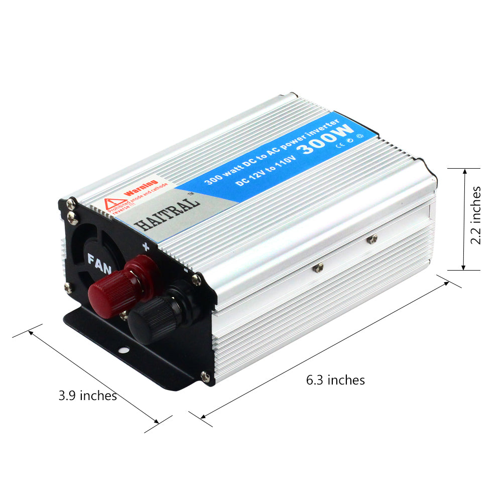 Power Inverter 300W Pure Sine Wave 18V to 120V 220V DC AC Converter Car Solar RV
