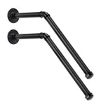 Indoor Outdoor Wall Mounted Stair Handrail for 1-3 Steps, Black Metal Staircase Safety Rail with Grip Bar for Porch Patio Garage Garden Entryway