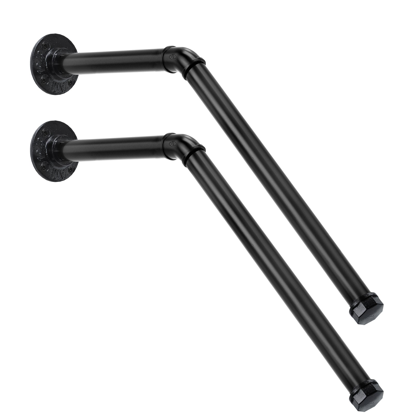 Indoor Outdoor Wall Mounted Stair Handrail for 1-3 Steps, Black Metal Staircase Safety Rail with Grip Bar for Porch Patio Garage Garden Entryway