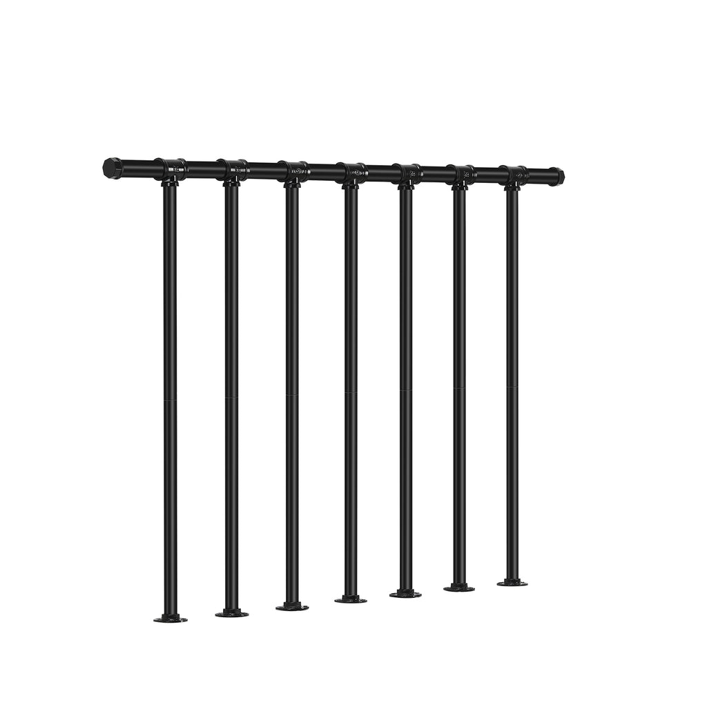 Deck Railing Kit (34 in H x 4 ft W) - Wrought Iron Flat Metal Porch Guard Rail with Balusters