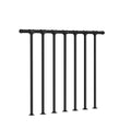 Deck Railing Kit (34 in H x 4 ft W) - Wrought Iron Flat Metal Porch Guard Rail with Balusters