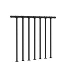 Deck Railing Kit (34 in H x 4 ft W) - Wrought Iron Flat Metal Porch Guard Rail with Balusters