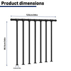Deck Railing Kit (34 in H x 4 ft W) - Wrought Iron Flat Metal Porch Guard Rail with Balusters