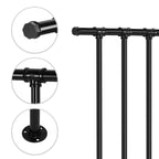 Deck Railing Kit (34 in H x 4 ft W) - Wrought Iron Flat Metal Porch Guard Rail with Balusters