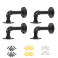 4/6/8 Pack Industrial Pipe Shelf Brackets, Cast Iron Elbow Shelving Brackets for DIY Floating Shelves, Heavy Duty Wall Mount Brackets, Black,