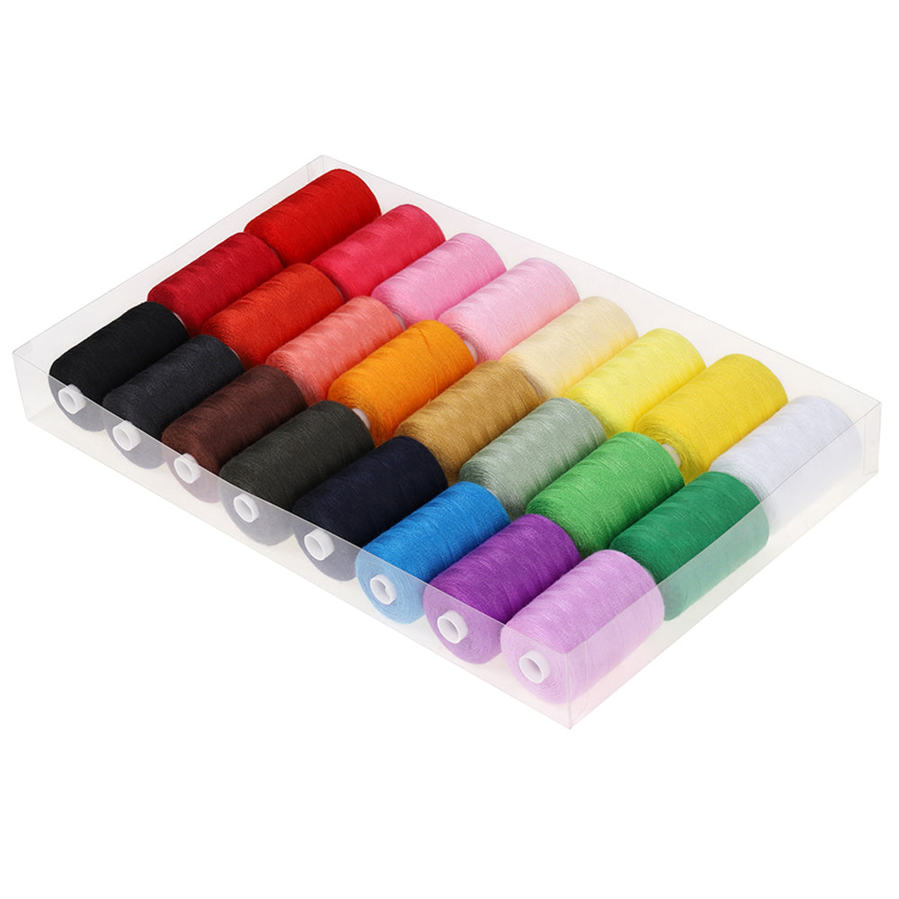 24 Colors Sewing Thread Spools Kit, All-Purpose Multiple Colors Thread Set for Sewing Machine, Hand Sewing, DIY Crafts & Beginners