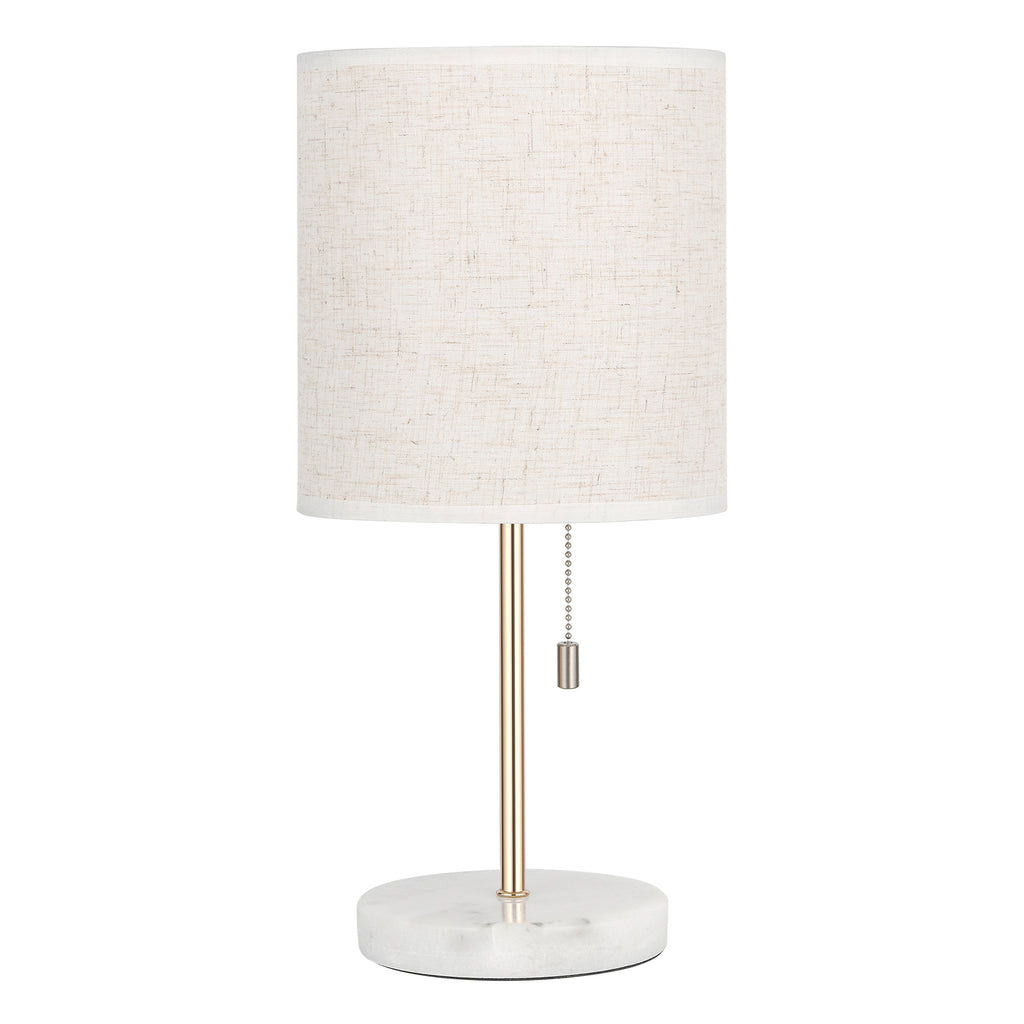 Bedside Table Lamp with Marble Base - Small Modern Nightstand Lamp for Bedroom, Office, Gold
