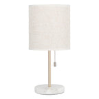 Bedside Table Lamp with Marble Base - Small Modern Nightstand Lamp for Bedroom, Office, Gold