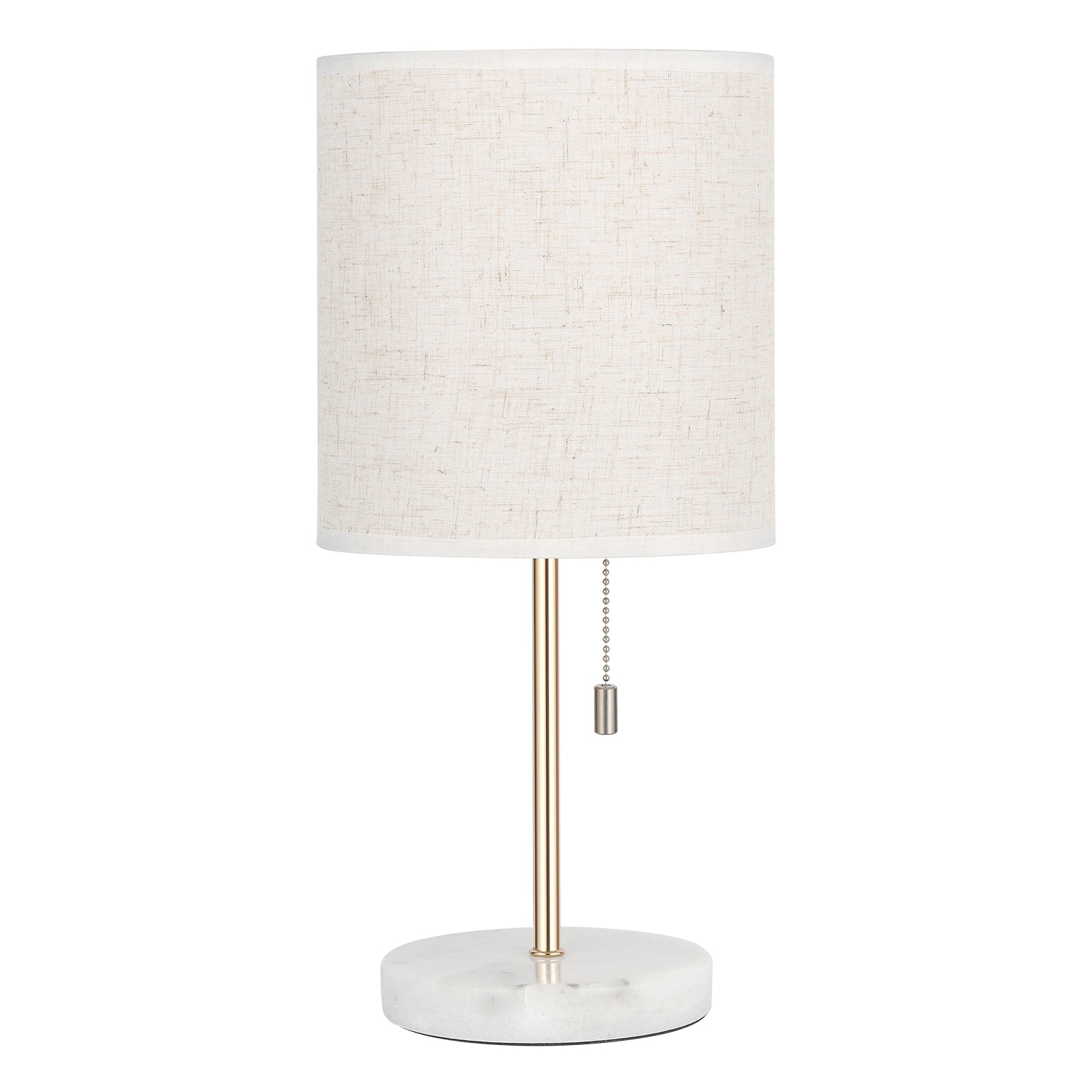 Bedside Table Lamp with Marble Base - Small Modern Nightstand Lamp for Bedroom, Office, Gold