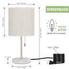 Bedside Table Lamp with Marble Base - Small Modern Nightstand Lamp for Bedroom, Office, Gold